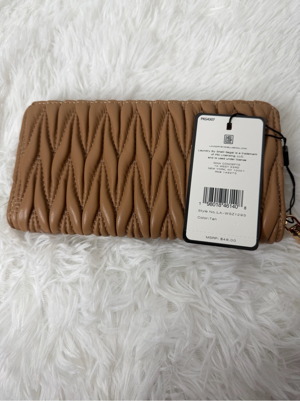 Laundry By Shelli Segal Tan Quilted Wallet Clutch